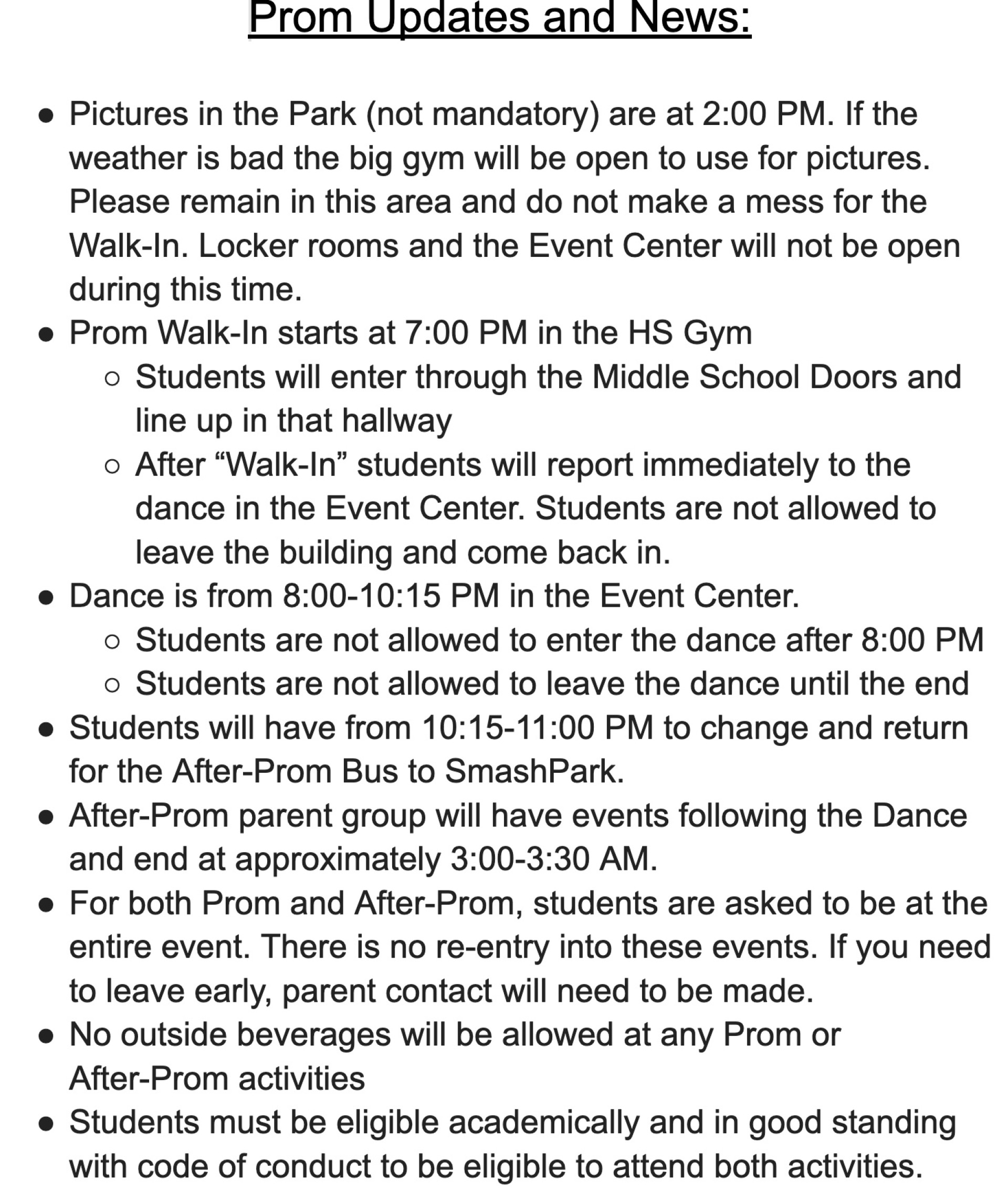 Additional Prom Info