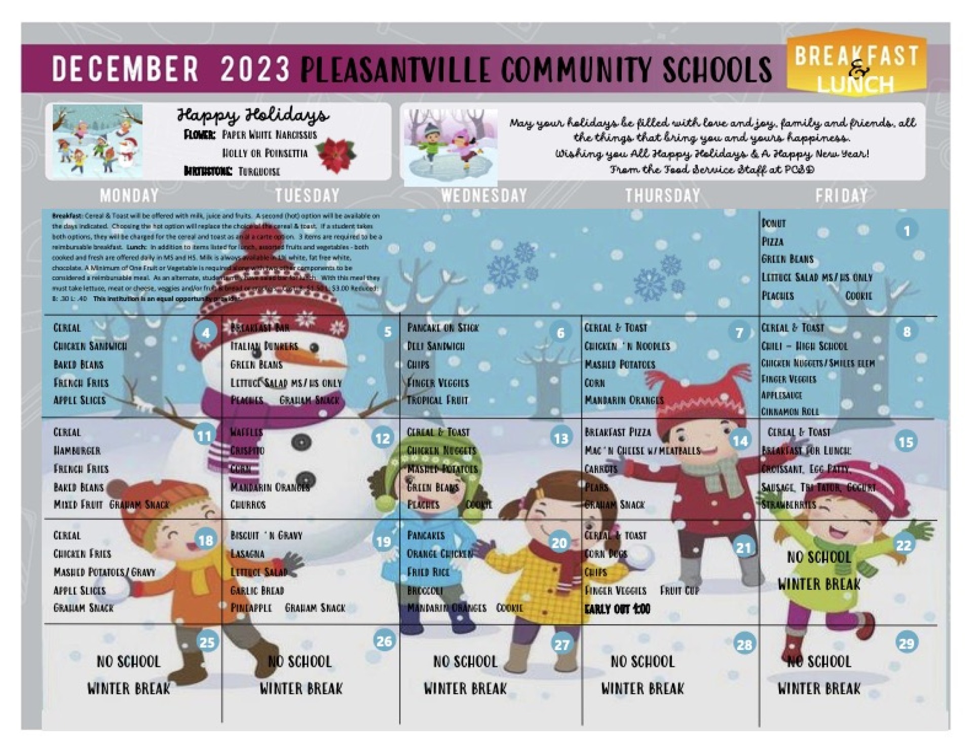 Middle & High School Announcements Pleasantville Community School