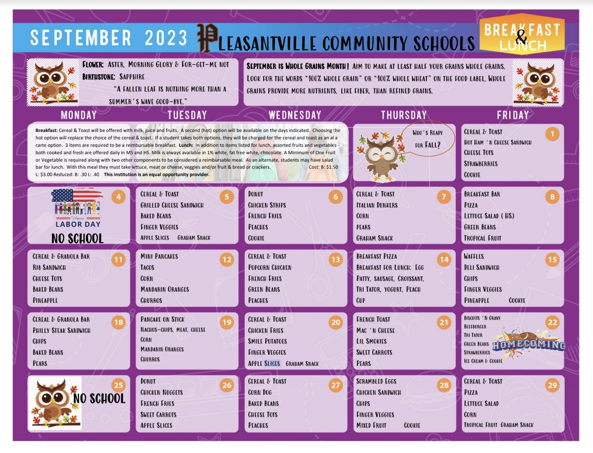 Middle & High School Announcements Pleasantville Community School